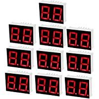 Sourcingmap Common Cathode 10 Pin 2 Bit 7 Segmento 0.98 x 0.75 x 0.31 pulgadas 0.55 pulgadas Rojo LED Display Digital Tubo 10pcs