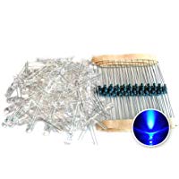 Tenflyer Resistencia de 5 mm de luz LED azul Diodo + el&eacute;ctrico 100PCS en 1 Set