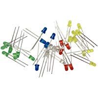 Diodos emisores - SODIAL(R) 50 pzs 3mm diametro Diodos emisores bombillas lampara LED multicolor luz brillante