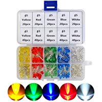 ATPWONZ 300pcs LED DIP Ultrabrillante Diodos Multicolor Emisores de Luz 3mm/5mm (5 Colores)