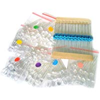NiceButy 188pcs 5 mm varios colores transparente LED w/resistencias (8 colores, pack de 80)