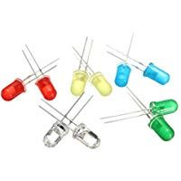 Aofocy Diodo LED 100Pcs 5mm Rojo Verde Blanco LED Azul diodo emisor de luz DC 3V - 3.4V