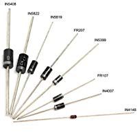 Set di 100 pezzi 8 valori Raddrizzatore Diodi Borsa assortimento Kit per Arduino (25 x 1 N4148, 25 x 1 N4007, 10 x 1 N5819, 10 x 1 N5399, 10 x FR107, 10 x FR207, 5 x 1 N5408, 5 x 1 N5822)Accesorios de