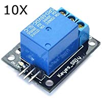 Ils - 10 Piezas M&oacute;dulo de rel&eacute; de 5V TTL 5-12 V de Se&ntilde;al 1 Tarjeta de Expansi&oacute;n del Canal de Alto Nivel para Arduino