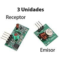 Movilideas 3X M&oacute;dulo Emisor y Receptor RF 433MHz Inalambrico Control Remoto Receiver