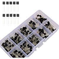 KINYOOO 200 Pcs Kit de surtido del transistor, NPN bipolar Transistores (BC337, BC327, 2N2222, 2N907, 2N3904, 2N3906, S8050, S8550, A1015, C1815)
