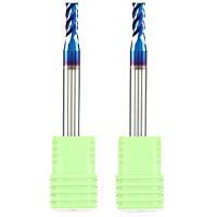 BONYTOOL 2 piezas Fresa de extremo, di&aacute;metro de corte 3.0 mm, longitud de 50 mm Fresa de fresado 4 canales para metal duro Acero HRC 65