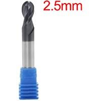 Torno CNC Fresa Nariz de bola Fin Broca de molino 2Flutos Acero de tungsteno Molinillo para Madera Aluminio, 2.5mm