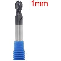 Torno CNC Fresa Nariz de bola Fin Broca de molino 2Flutos Acero de tungsteno Molinillo para Madera Aluminio, 1mm