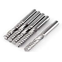 5 unids molino de extremo de carburo de tungsteno del router Bits fresa sola espiral cortador de fresado CNC 6 mm x 32 mm