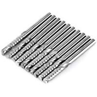 10 unids molino de extremo de carburo de tungsteno sola flauta fresadora espiral CNC fresas rotativas conjunto Router Bits 3.175x22 mm