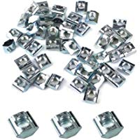 50 Piezas T Ranura Tuerca M6 Cabeza de martillo Ca&iacute;da en acero al carbono Rosca hembra Tuerca en T para perfil de aluminio de 20 series