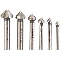 Malayas&reg; Avellanadores 90&deg; HSS Juego de 6 Brocas Avellanadoras de 20.5mm 16.5mm 12.4mm 10.4mm 8.3mm 6.3mm de 3 Alas de Corte para Madera Metal Aluminio