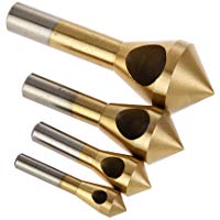 Juego de 4 herramientas de desbrozadora Demiawaking con revestimiento de titanio y avellanado (2 &ndash; 5 mm, 5 &ndash; 10 mm, 10 &ndash; 15 mm, 15 &ndash; 20 mm)