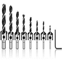 Estmoon 8 piezas Juegos de brocas Avellanador broca set para acero, aluminio, madera y pl&aacute;stico