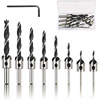 avellanadora broca ZoomSky para taladrar pino de 8pcs broca para madera de toma&ntilde;o diferente 3-10 mm de broca ajustable con regalo de L forma de tornillo