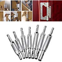 GS 7pcs/set autocentrado v&aacute;stago hexagonal Tornillo de la puerta ventana de bisagra brocas helicoidales HSS agujero sierra de herramientas para carpinter&iacute;a