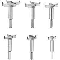 6 Pieza de Brocas Forstner para Madera, Di&aacute;metros 30/35/40/45/50/60mm, Madera Hole Saw Taladro para herramientas de madera, Acero al Tungsteno Titanium Recubierto