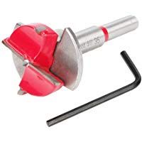 Forstner - Broca para taladro (35 mm, v&aacute;stago redondo de 8 mm, carburo de tungsteno, bisagra de carpinter&iacute;a, sierra perforadora con profundidad de perforaci&oacute;n ajustable (15 mm - 45 mm)