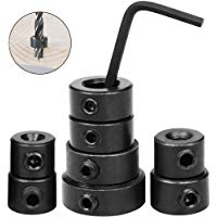 Topes de Profundidad Brocas,BESTZY 8 Piezas Topes para Taladro Anillo Posicionador con la Llave Hexagonal,3&ndash;16 mm