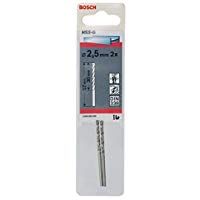 Bosch 2 608 585 909 - Pack de 2 brocas para metal HSS-G, DIN 338 (2,5 x 30 x 57 mm)