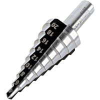 Wolfcraft 2515000 2515000-1 Broca escalonada HSS, v&aacute;stago 8 mm, 3 filos diam. 4-20 mm, 8mm