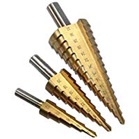 Beetrie 3 piezas Juego de brocas escalonadas 4-12/20/32 mm, de acero HSS