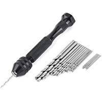 1pc Taladro de la Mano Negro con 25 pcs Brocas de taladro, Mandril Rango 0.3-3.6mm