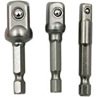 UKCOCO Juego de 3 adaptadores de enchufe de 1/4" 3/8" 1/2" de impacto cuadrado conector de extensi&oacute;n de potencia adaptador de broca