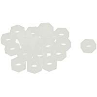 20pcs Paquete De M&eacute;tricas M4 bomb&iacute;n de la cerradura de nylon completa tuercas hexagonales de pl&aacute;stico blanco