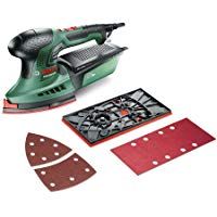 Bosch PSM 200 AES - Multilijadora (2 hojas de lija, placa lijadora rectangular, malet&iacute;n de transporte, 200 W)