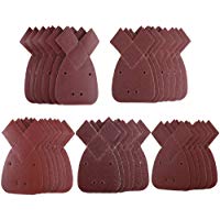 Papel de lija set ETSAMOR 50pcs Hojas de lija para lijadoras 40/80/120/180/240 mm para black and decker lijadora pulido/eliminaci&oacute;n de &oacute;xido