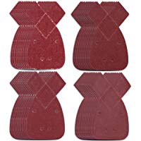 Natuce 40PCS Hojas de Lija para Mouse, 140mm Papel de lija, 40/ 60/ 80/ 120 Hojas de Papel de Lija con 4 Agujeros, 2 puntas adicionales gancho, para Black Decker lijadora pulido/eliminaci&oacute;n de &oacute;xido