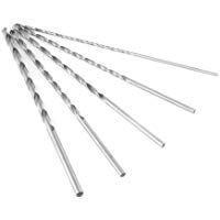 TOOGOO 5 piezas de Extra largo Juegos de brocas de acero de alta velocidad de vastago recto Herramienta de broca helicoidal 2-5mm para madera