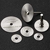 JTENG 6 piezas HSS hojas de sierra Circular de corte herramienta rotarios discos mandril para Dremel de corte