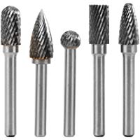 5Pcs Fresas giratorias de carburo Rotary Burs HSS Double Lime aleaci&oacute;n amoladora herramienta para Dremel 6 * 10 mm