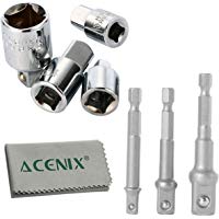 ACENIX&reg; 4&nbsp;Pcs Set para adaptador de vaso conversor y reductor Set y 3&nbsp;pcs extensi&oacute;n Bit para taladro (1/4&nbsp;", 3/8", 1/2&nbsp;"(incluye pa&ntilde;o de limpieza [7&nbsp;pcs Kit]