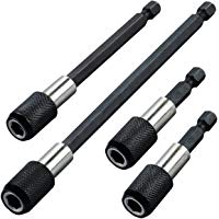 Tefeler Portapuntas Magn&eacute;tico de Liberaci&oacute;n y Cambio R&aacute;pido - Set de 4 (60mm*2 100 150mm) Portapuntas con V&aacute;stago Hexagonal de 1/4 Para Taladro Destornillador