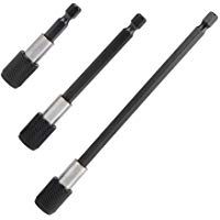 TIMESETL Portabrocas de 3 Piezas Portaherramientas Magn&eacute;tico de 1/4 Pulgadas con V&aacute;stago Hexagonal Varilla de Cambio R&aacute;pido con Varillas de Extensi&oacute;n con 75/100/150 mm para Destornillador El&eacute;ctrico