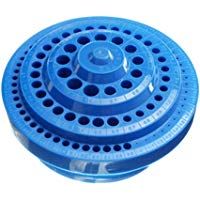 Yunhigh Broca portaherramientas Organizador del Soporte Destornillador de pl&aacute;stico Cabeza de exhibici&oacute;n Caja de Almacenamiento Caja de 100 Agujeros Forma Redonda - Azul