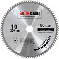 Saxton - Disco circular de TCT para sierra circular para madera de 250 x 30&nbsp;mm y 80 dientes, se adapta a sierras de 255&nbsp;mm