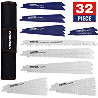 WORKPRO 32 Hojas de Sierra Sable para Madera y Metal con Bolsa Organizador