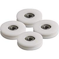 CNBTR - Rueda de polea de pl&aacute;stico con rodamiento de acero para carga m&aacute;xima de 99 kg, 50 mm de di&aacute;metro, 4 unidades
