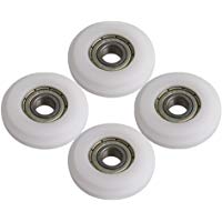 Yibuy Polea de rodamiento de Bolas de Acero Recubierto de pl&aacute;stico para Puerta (4 Unidades, 26 x 7,5 x 6 mm)