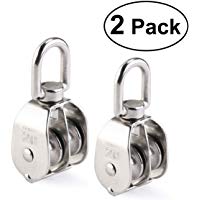 WINOMO Bloque de Doble Polea, 2 Piezas de Acero Inoxidable 304 Giratoria