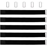 Homvan 5 Pack correa ajustable multiuso , correas de sujeci&oacute;n de lazo y correa de equipaje para la caja de libros de cable Bolsa de equipaje de viaje con 5 hebilla met&aacute;lica Extal (3 cm)