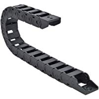 UKCOCO 15 x 30 mm pl&aacute;stico Towline Cable Wire Carrier Flexible anidado Semi cerrado cadena de arrastre para herramientas CNC (Negro, 1M)