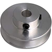 Polea con ranura en V para eje de motor de CNBTR (aleaci&oacute;n de aluminio, 3 &ndash; 5 mm, para correa redonda de poliuretano), color plateado