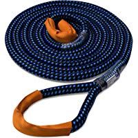Seilflechter cable cin&eacute;tico con fuerte protecci&oacute;n, cable de remolque, 24 mm, 8 m de lungo, negro/azul, carga de rotura 8.000 daN, elongaci&oacute;n < 25 %