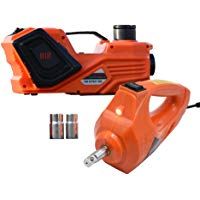 YASI MFG 5Ton - Kit de Elevador hidr&aacute;ulico El&eacute;ctrico de Jack DE 15,5-45 cm + Kit de Llaves de Impacto El&eacute;ctricas para Reparaci&oacute;n de Coche 12 V